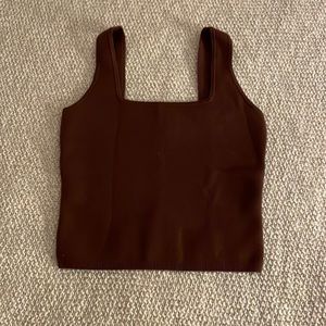 Abercrombie crop sweater tank dark brown small